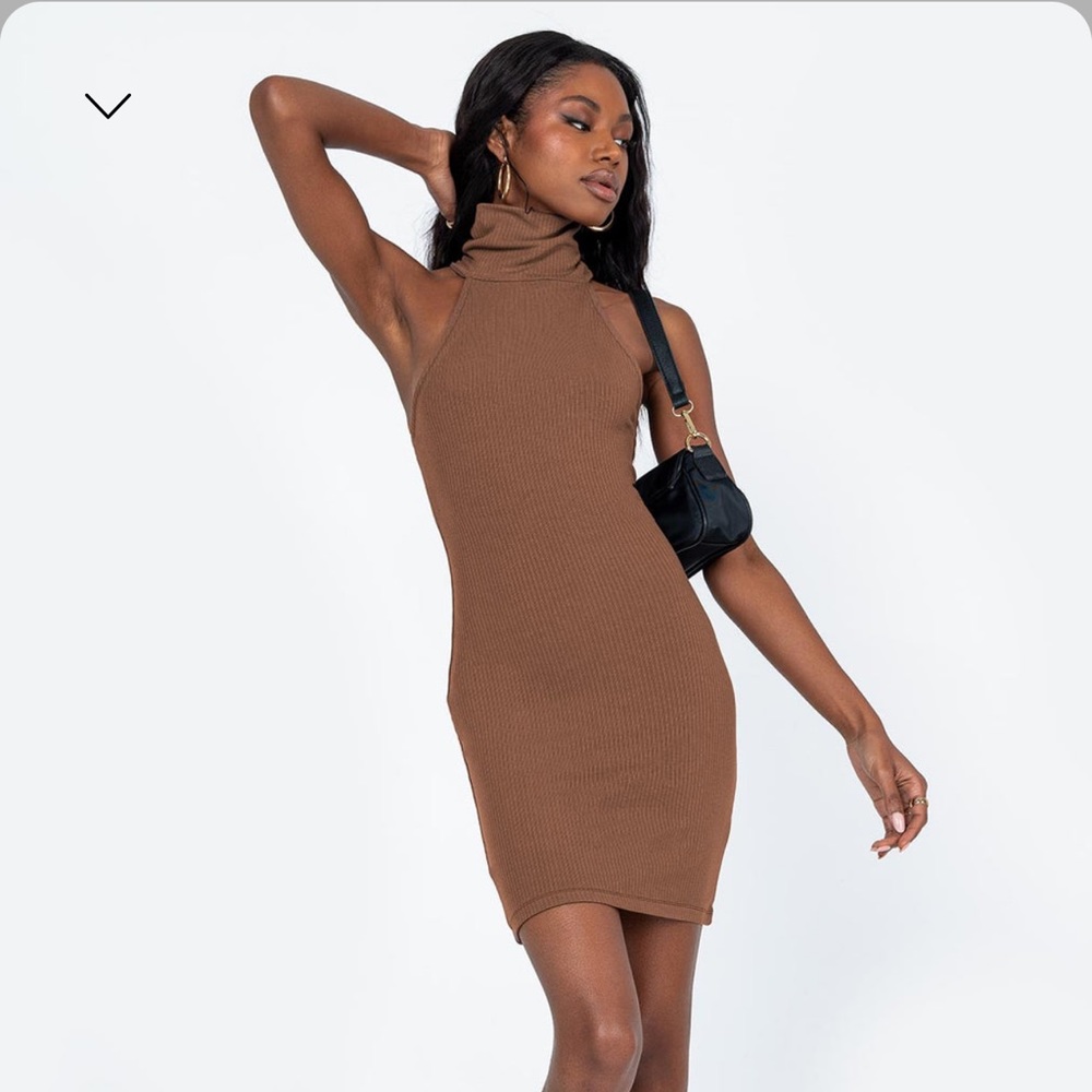 Princess polly brown turtle neck dress